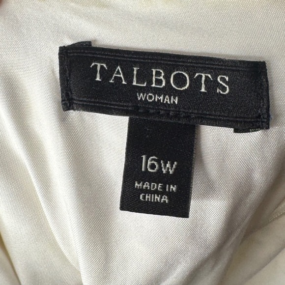 TALBOTS Floral Eyelet Lace Sheath Dress Ivory Size 16W - Picture 3 of 6